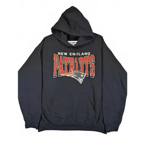 New England Patriots NFL Hoodie Pullover Fanatics Blue Sweatshirt Mens Large - Picture 1 of 7